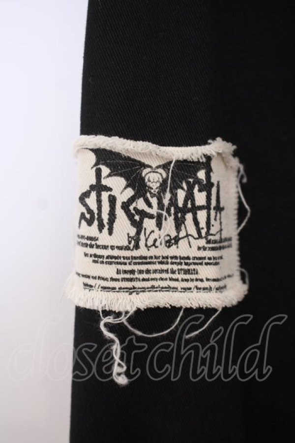 画像2: STIGMATA / ラップ付き継ぎ接ぎパンツ XS ブラック O-26-01-27-094-GO-PA-IG-OS (2)