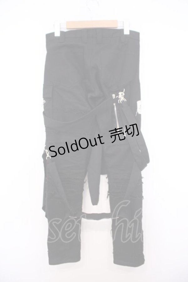 画像4: STIGMATA / ラップ付き継ぎ接ぎパンツ XS ブラック O-26-01-27-094-GO-PA-IG-OS (4)
