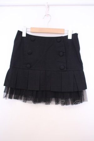 画像: SEXY DYNAMITE LONDON / 裾チュールプリーツスカート S ブラック O-26-01-27-095-PU-SK-IG-OS