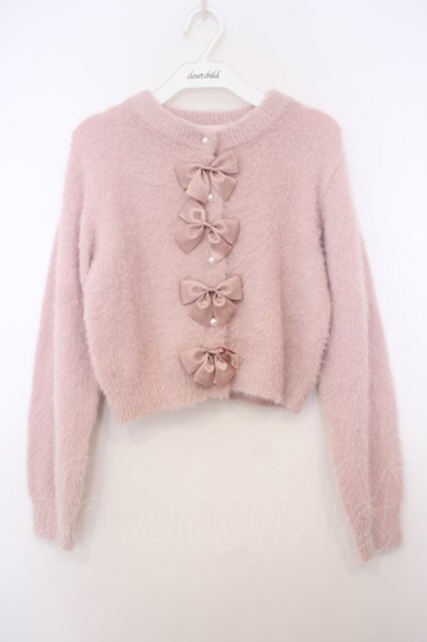 画像1: m petit by misako / MSKリボンカーディガン S ピンク O-26-01-27-017-LO-TO-IG-OS (1)