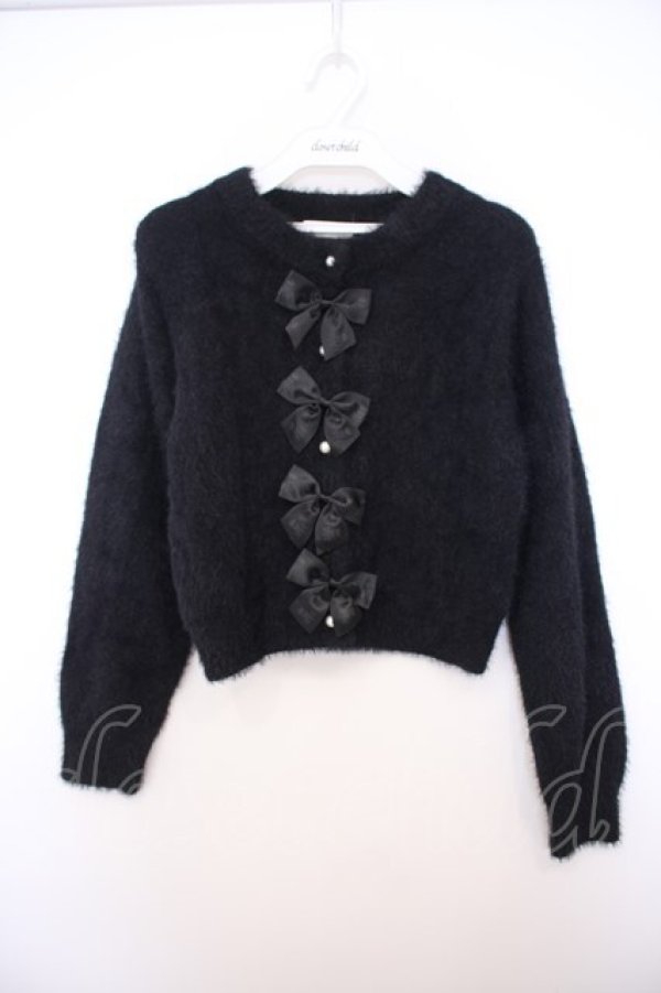 画像1: m petit by misako / MSKリボンカーディガン S クロ O-26-01-27-018-LO-TO-IG-OS (1)