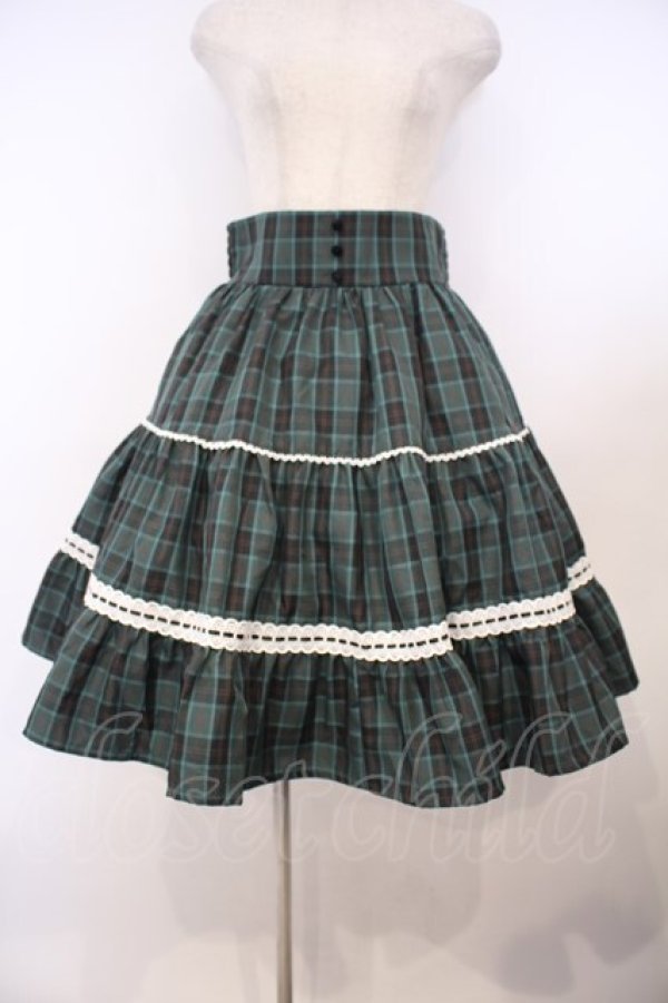 画像1: Eri Aino's Collection / シャーロットの水曜日スカート M グリーンチェック O-26-01-27-020-LO-SK-IG-OS (1)