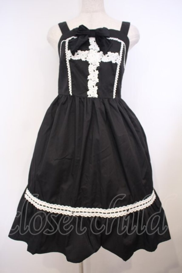 画像1: Eri Aino's collaboration / アカCHKリボンレースジャンパースカート シャーロットの水曜日 ジャンパースカート M クロ O-26-01-27-022-LO-OP-IG-OS (1)