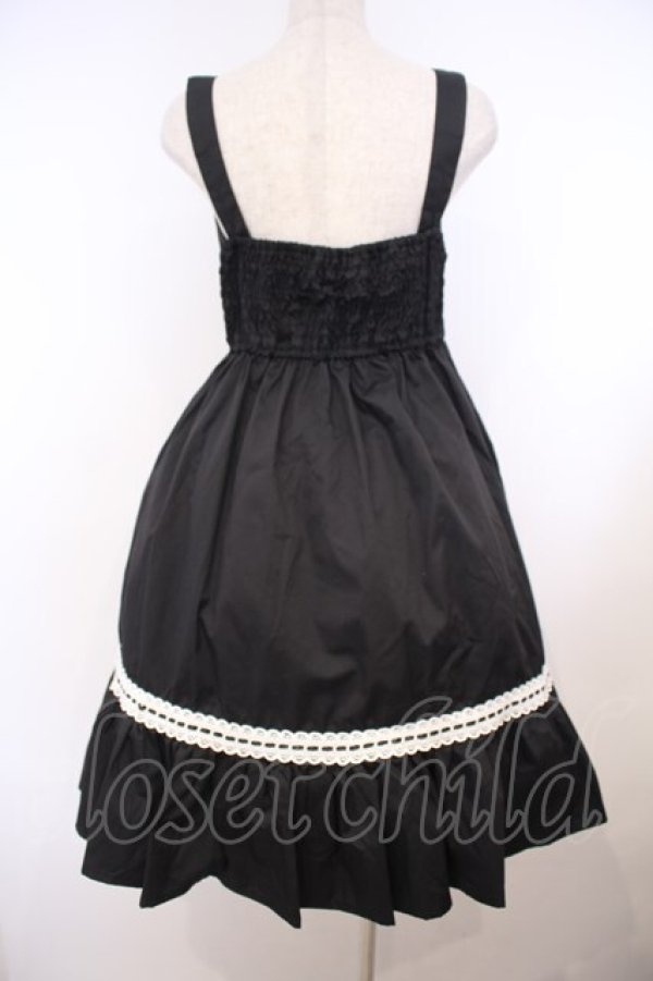 画像4: Eri Aino's collaboration / アカCHKリボンレースジャンパースカート シャーロットの水曜日 ジャンパースカート M クロ O-26-01-27-022-LO-OP-IG-OS (4)