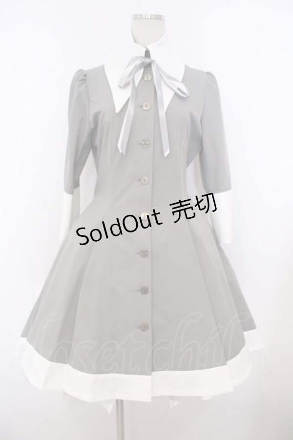 画像1: ATELIER BOZ / キャロルワンピースネオ  グレー×ホワイト O-26-01-27-024-EL-OP-IG-OS (1)