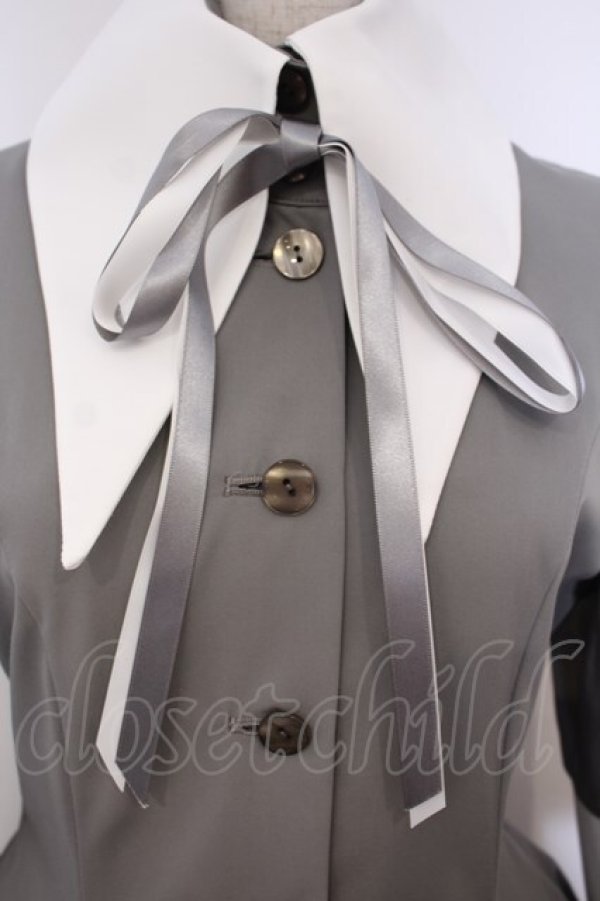 画像2: ATELIER BOZ / キャロルワンピースネオ  グレー×ホワイト O-26-01-27-024-EL-OP-IG-OS (2)