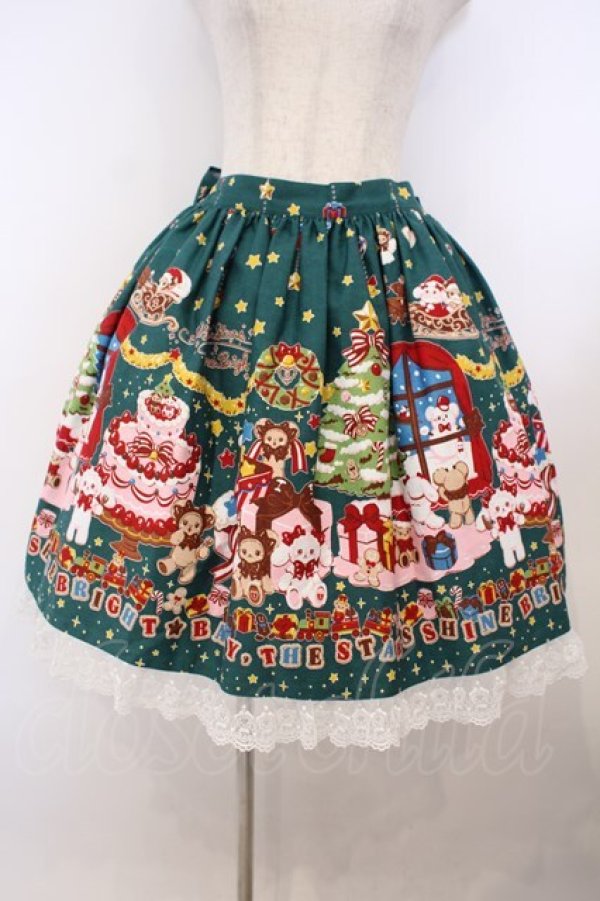 画像1: BABY,THE STARS SHINE BRIGHT / くみゃちゃんのDokiDoki Christmas Party柄スカート  グリーン O-26-01-27-025-BA-SK-IG-OS (1)