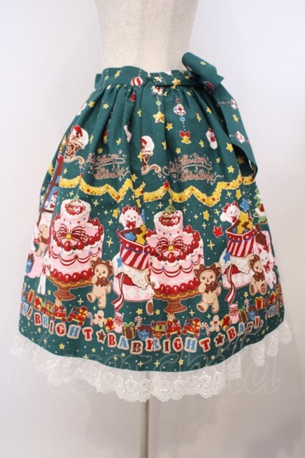画像4: BABY,THE STARS SHINE BRIGHT / くみゃちゃんのDokiDoki Christmas Party柄スカート  グリーン O-26-01-27-025-BA-SK-IG-OS (4)