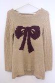 画像1: ANECDOTE axes femme / リボン柄ニット S ベージュ O-26-01-28-001-AX-TO-OW-OS (1)