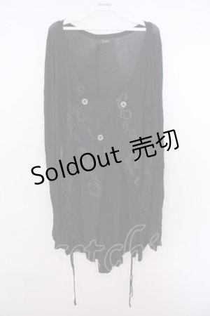 画像: Sixh / フィッシュテールカーディガン  ブラック O-26-01-28-042-HN-TO-IG-OS