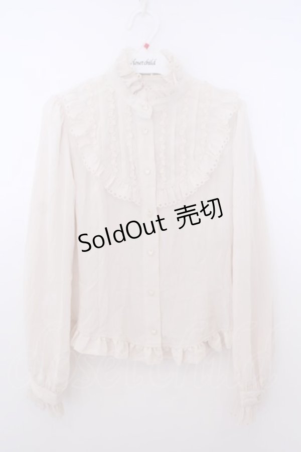 画像1: Innocent World / ハートスカラップスタンドカラーブラウス M 生成り O-26-01-28-043-IW-BL-IG-OS (1)