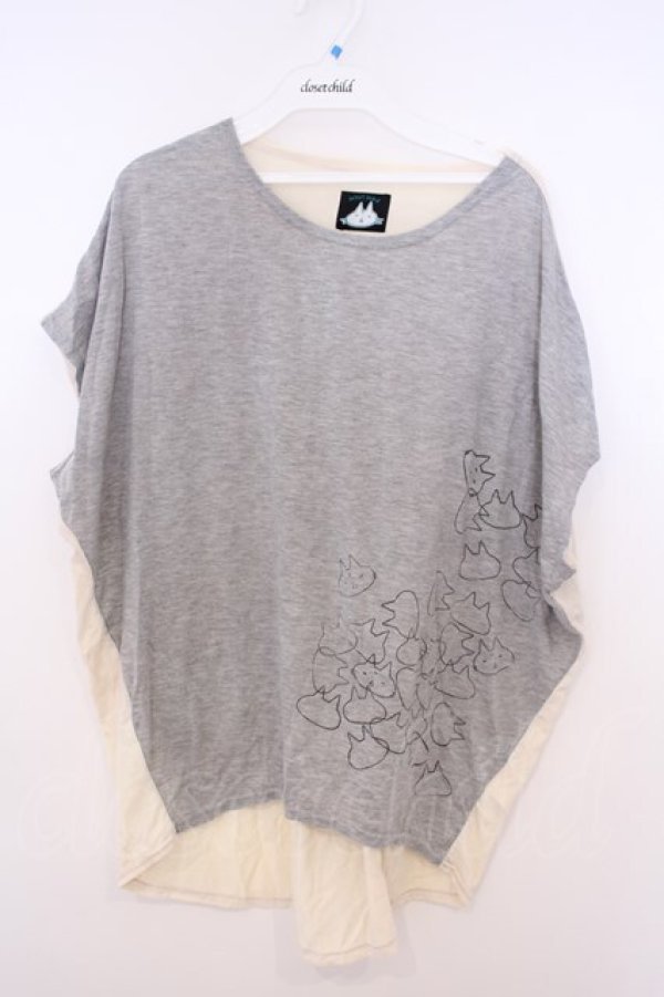 画像1: MINT NeKO / バブルネコ　Tシャツ  グレー O-26-01-28-044-HN-TS-IG-OS (1)