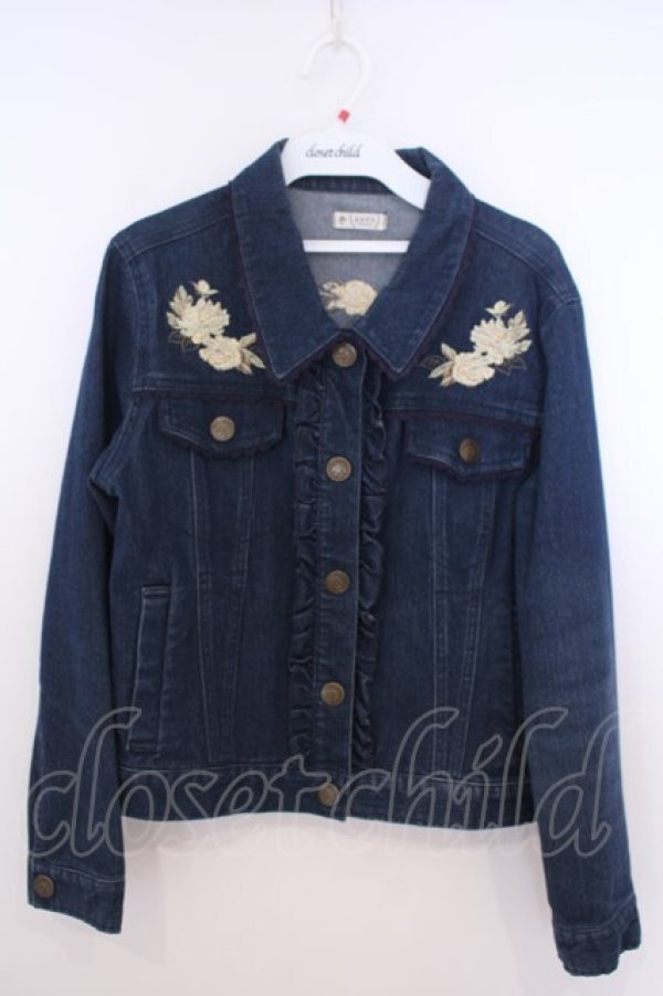 画像1: axes femme / 花刺繍デニムジャケット M インディゴ O-26-01-28-005-AX-JA-OW-OS (1)