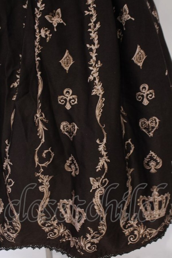 画像2: Innocent World / ロカイユトランプジャンパースカート  ブラウン O-26-01-28-054-IW-OP-IG-OS (2)