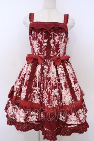 画像: BABY,THE STARS SHINE BRIGHT / アントワネットブーケ柄ジャンパースカートI型  えんじ O-26-01-28-055-BA-OP-IG-OS