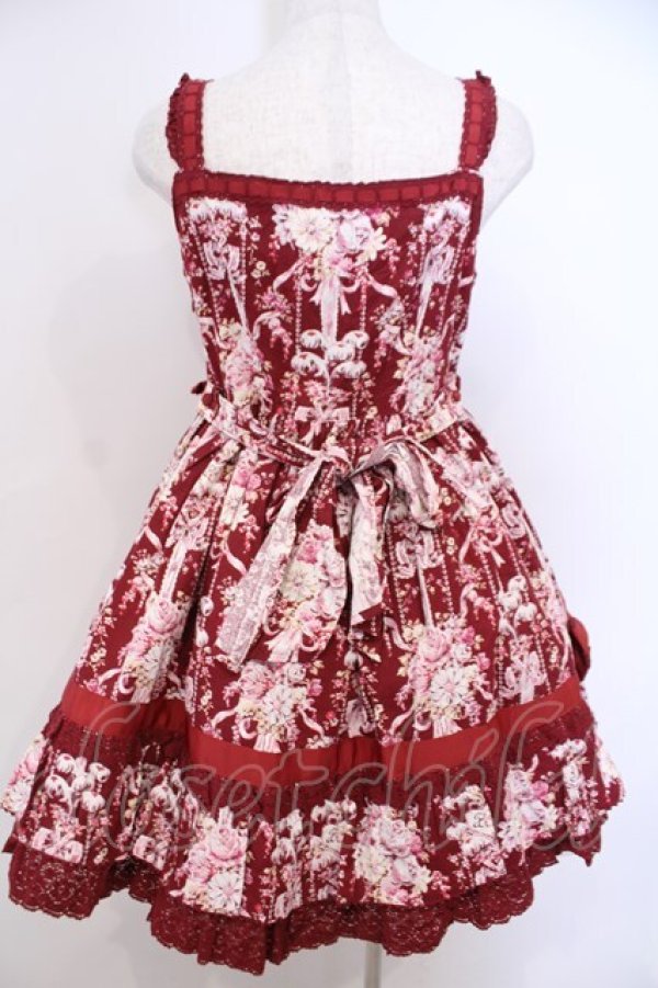 画像3: BABY,THE STARS SHINE BRIGHT / アントワネットブーケ柄ジャンパースカートI型  えんじ O-26-01-28-055-BA-OP-IG-OS (3)