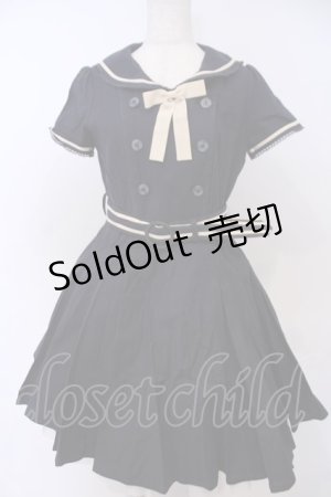 画像: Innocent World / グログランリボンセーラーワンピース M ネイビー O-26-01-28-058-IW-OP-IG-OS