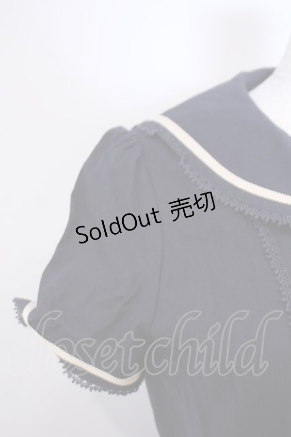 画像2: Innocent World / グログランリボンセーラーワンピース M ネイビー O-26-01-28-058-IW-OP-IG-OS (2)