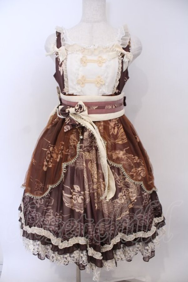 画像1: 豹了个猫（Ocelot）【海外ロリィタ】 / 神龍の詩 ジャンパースカート S ブラウン O-26-01-28-062-LO-OP-IG-OS (1)
