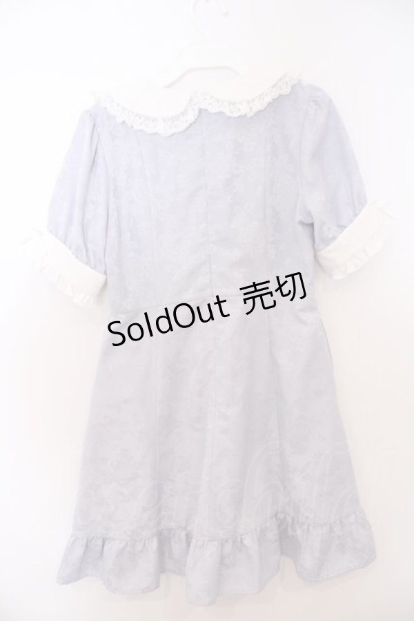 画像3: DearMyLove / ハートパールジャガードorツイードワンピース M ジャガード 膝上ブルー O-26-01-28-064-EL-OP-IG-OS (3)