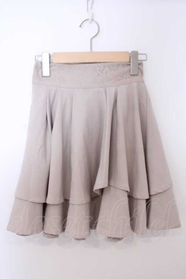 画像1: couture BY ROJITA / 2段フリルスカート  薄ピンクベージュ O-26-01-28-065-LO-SK-IG-OS (1)