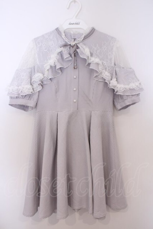画像1: Rojita / ショルダーオーバーレースラッフルワンピース  グレー O-26-01-28-066-LO-OP-IG-OS (1)