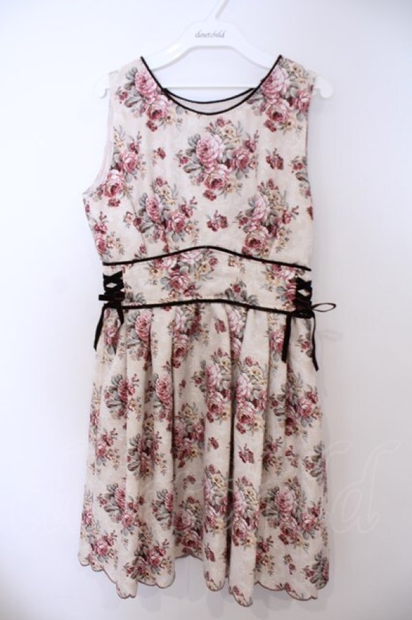 画像1: axes femme POETIQUE / ローズブーケ柄ワンピース M アイボリー O-26-01-28-070-AX-OP-IG-OS (1)