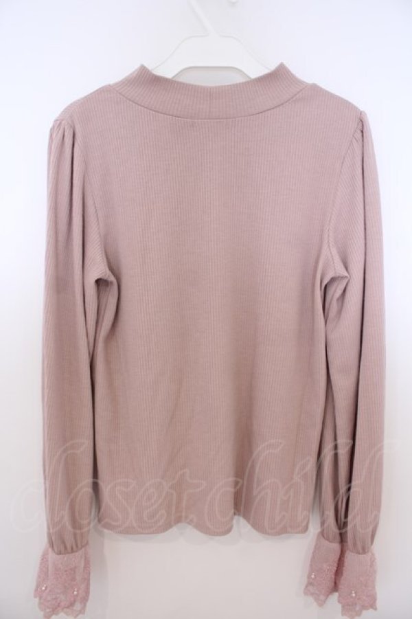 画像2: axes femme / レース×チュール袖プルオーバー F ピンク O-26-01-28-011-AX-TO-OW-OS (2)