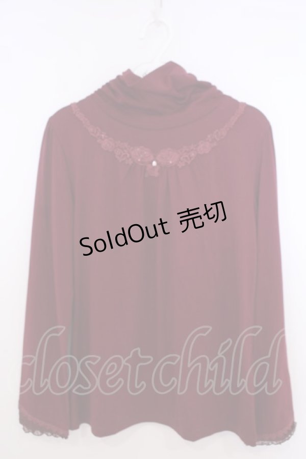 画像1: axes femme / ローズレースハイネックインナーカットソー M ワイン O-26-01-28-012-AX-TO-OW-ZT0130R (1)