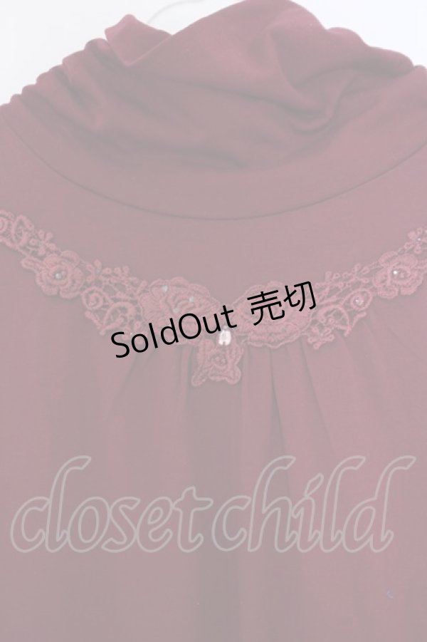 画像2: axes femme / ローズレースハイネックインナーカットソー M ワイン O-26-01-28-012-AX-TO-OW-ZT0130R (2)