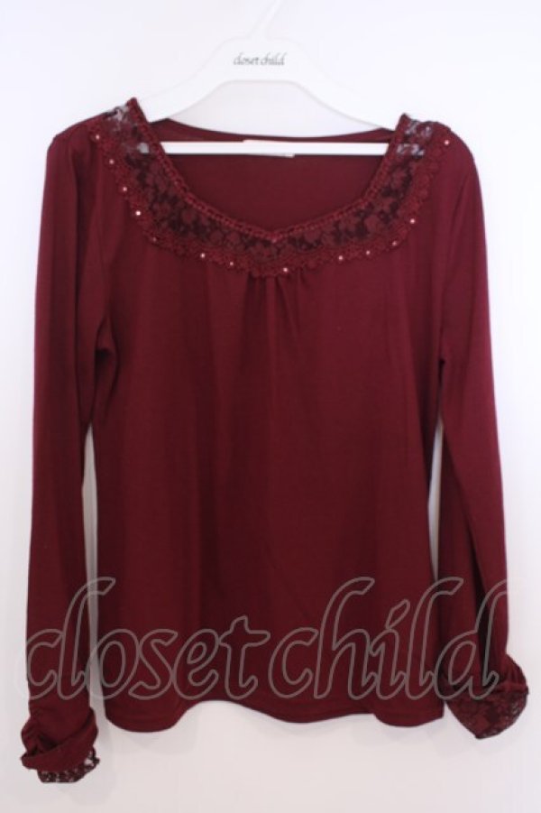 画像1: axes femme / 折り返し2WAYインナープルオーバー M ワイン O-26-01-28-013-AX-TO-OW-OS (1)