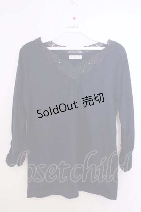 画像1: axes femme / Vネックレーストップス M ネイビー O-26-01-28-014-AX-TO-OW-ZT0130R (1)