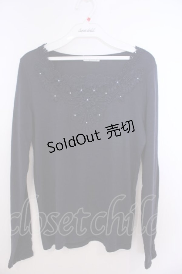 画像1: axes femme / フラワーレース使いインナープルオーバー M ネイビー O-26-01-28-015-AX-TO-OW-ZT0130R (1)