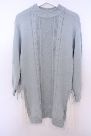 画像: axes femme / サイドプリーツニットワンピース F ミントグリーン O-26-01-28-002-AX-OP-OW-OS