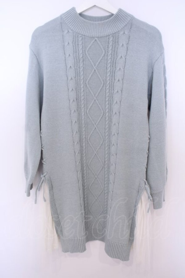 画像1: axes femme / サイドプリーツニットワンピース F ミントグリーン O-26-01-28-002-AX-OP-OW-OS (1)