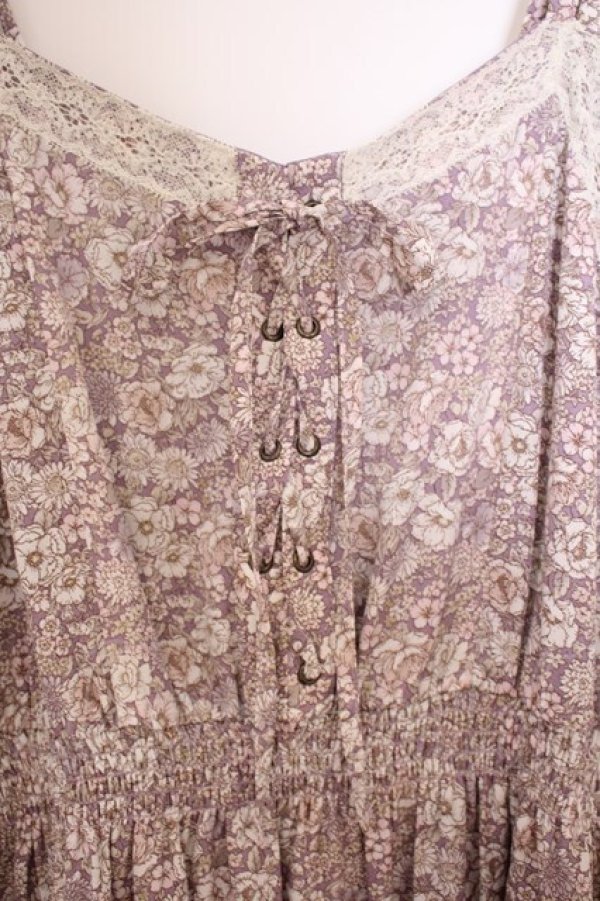 画像2: axes femme / 小花柄キャミワンピース M ラベンダー O-26-01-28-021-AX-OP-OW-OS (2)