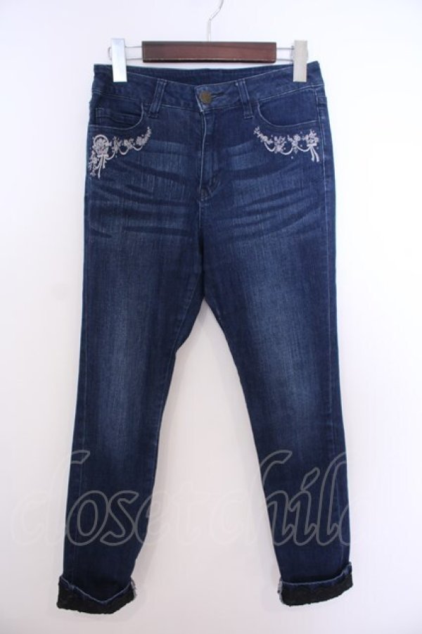 画像1: axes femme / ローズブーケ刺繍デニム M インディゴ O-26-01-28-022-AX-PA-OW-OS (1)