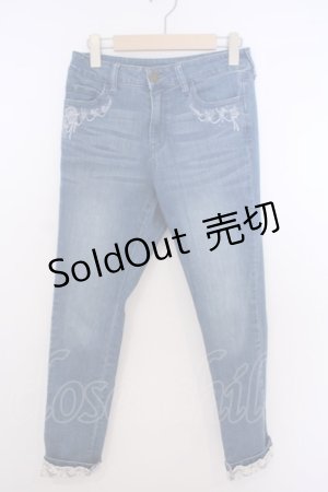 画像: axes femme / ローズブーケ刺繍デニム M ブルー O-26-01-28-023-AX-PA-OW-ZT601