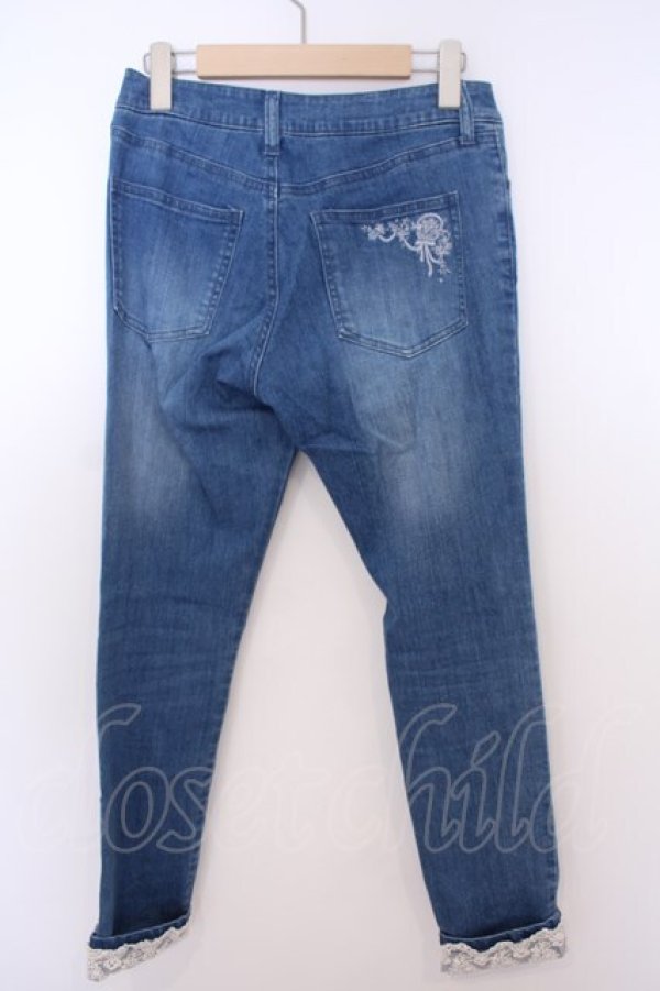 画像2: axes femme / ローズブーケ刺繍デニム M ブルー O-26-01-28-023-AX-PA-OW-OS (2)