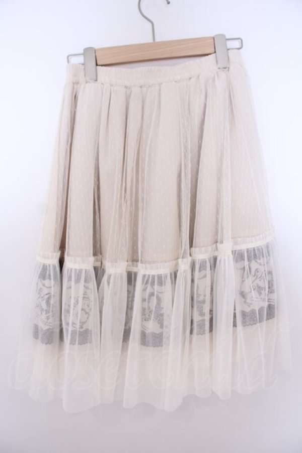 画像2: axes femme / 裾メルヘン柄ペチミニ  アイボリー O-26-01-28-025-AX-SK-IG-OS (2)