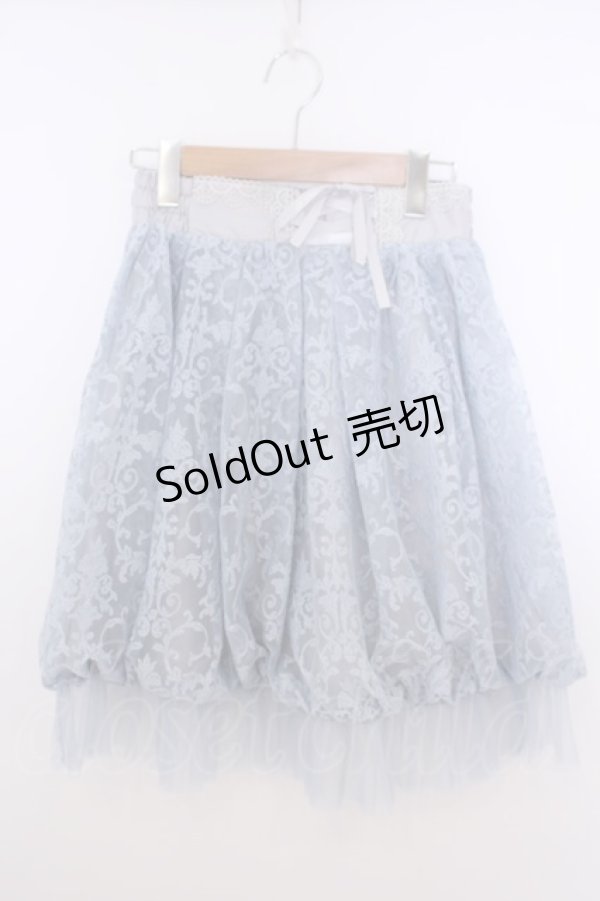 画像1: axes femme / 刺繍バルーンスカート  サックス×グレー O-26-01-28-027-AX-SK-IG-ZT0130R (1)