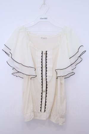 画像: axes femme / ラッフルスリーブタンクトップ  アイボリー O-26-01-28-034-AX-TO-IG-OS