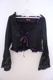画像1: H jelly / プリントカットボレロ  ブラック×グレー O-26-01-28-041-HN-TO-IG-OS (1)