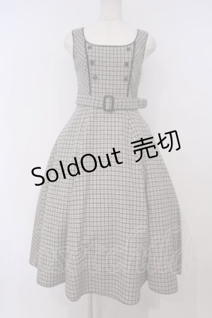 画像: Victorian maiden / シャーロックチェックジャンパースカート  グレー O-26-01-29-001-CL-OP-OW-OS