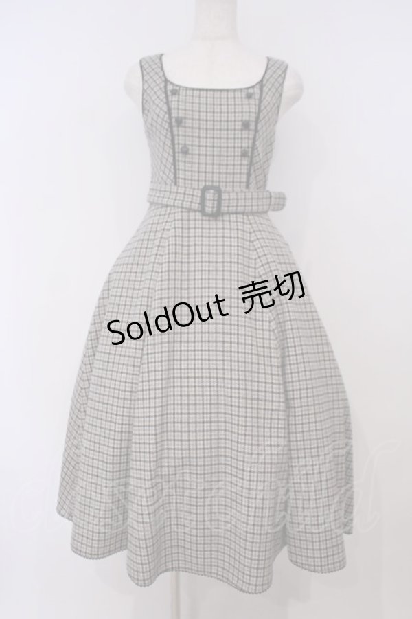 画像1: Victorian maiden / シャーロックチェックジャンパースカート  グレー O-26-01-29-001-CL-OP-OW-OS (1)