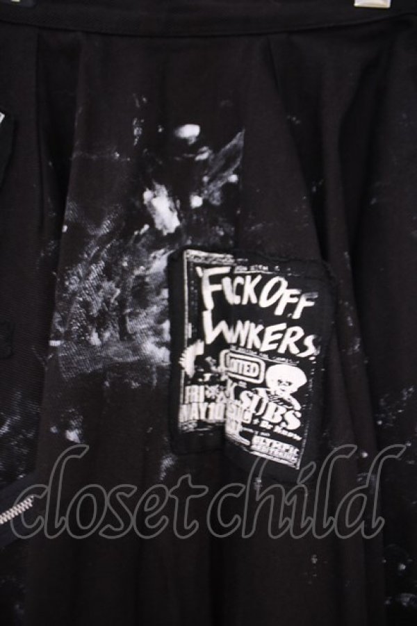 画像2: SEX POT ReVeNGe / パッチ配色ランダムカットスカート L ブラック O-26-01-29-030-SP-SK-OW-OS (2)