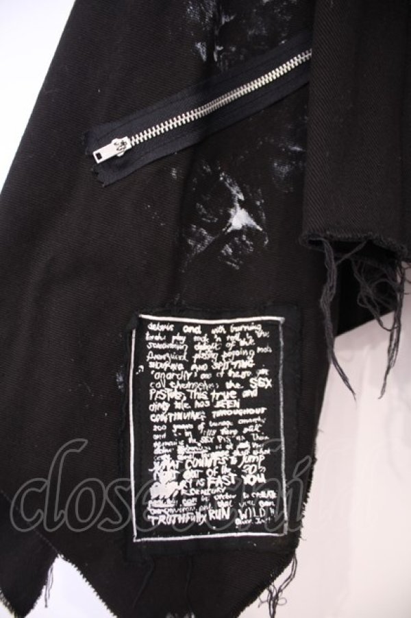 画像3: SEX POT ReVeNGe / パッチ配色ランダムカットスカート L ブラック O-26-01-29-030-SP-SK-OW-OS (3)