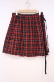 画像1: MIHO MATSUDA / チェックラップスカート  レッド O-26-01-29-031-GO-SK-OW-OS (1)