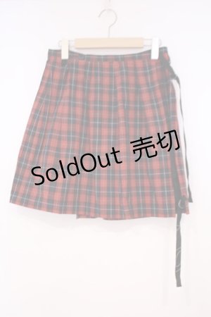 画像: MIHO MATSUDA / チェックラップスカート  レッド O-26-01-29-031-GO-SK-OW-OS