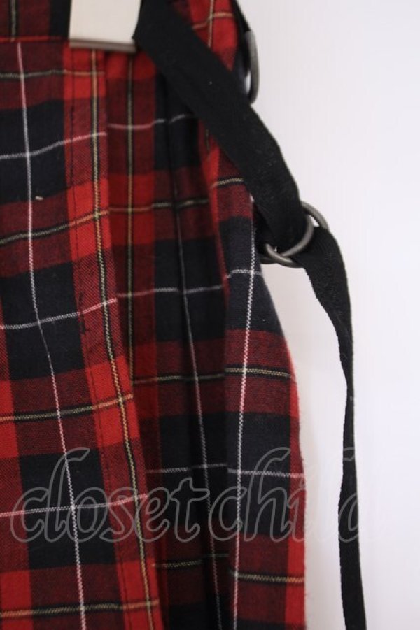 画像2: MIHO MATSUDA / チェックラップスカート  レッド O-26-01-29-031-GO-SK-OW-OS (2)